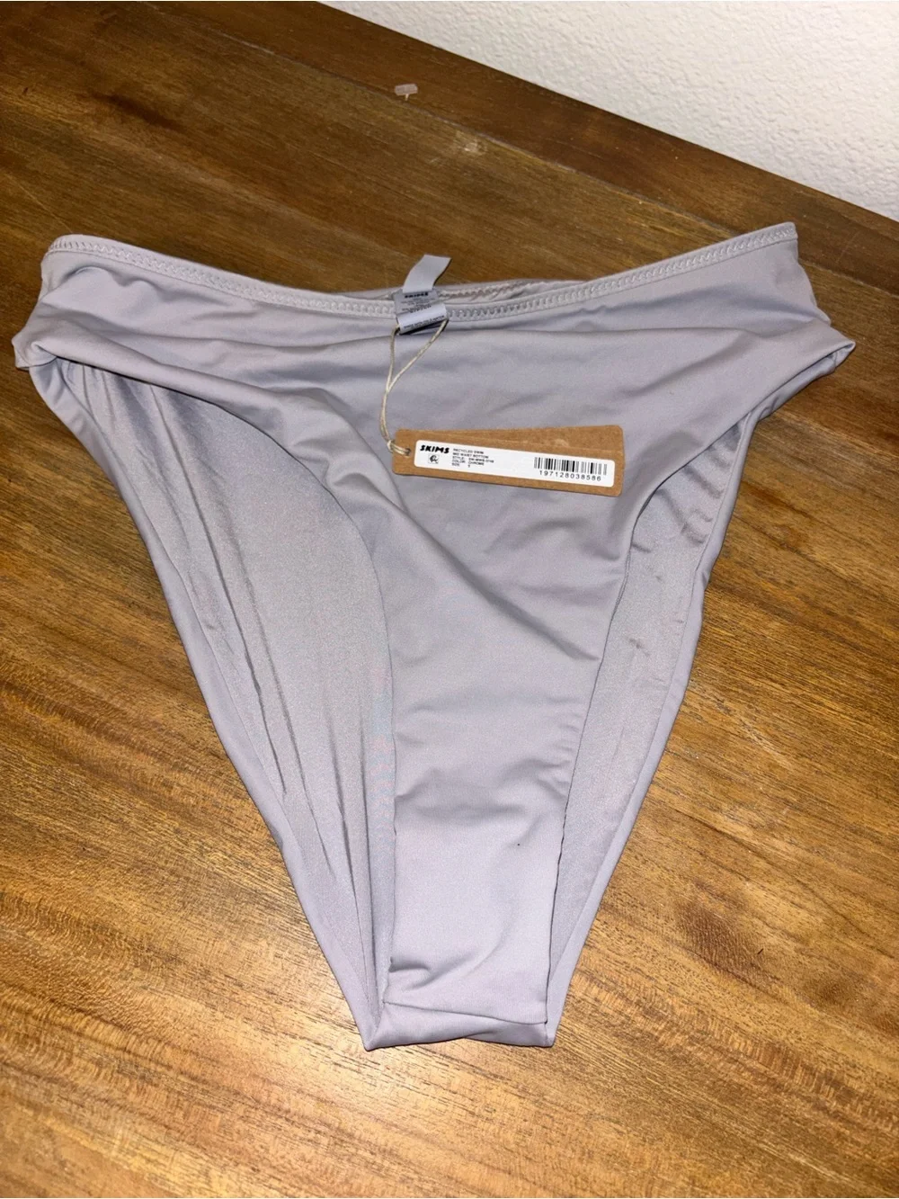 SKIMS Recycled Swim Mid Waist Bottom -CHROME- Size Small NWT